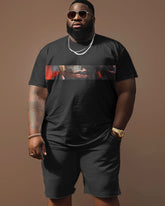 Street Abstract Avatar Oil Painting Color Block Print Large Men's Suit